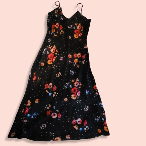 another story Dresses & Skirts - Another Story black floral polka dot dress size small